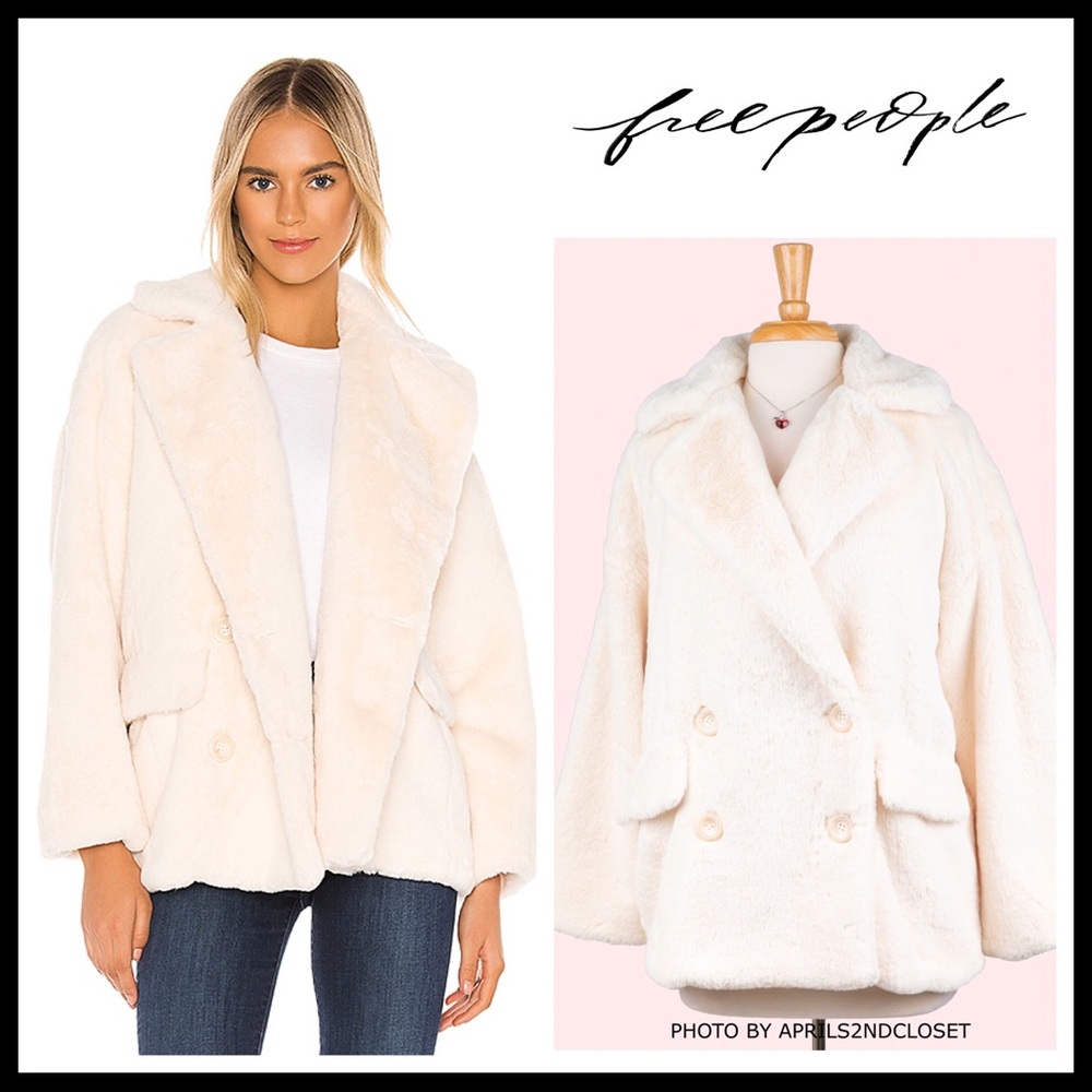 FREE PEOPLE BOHO TEDDY COAT FAUX FUR JACKET A3C - Picture 16 of 16